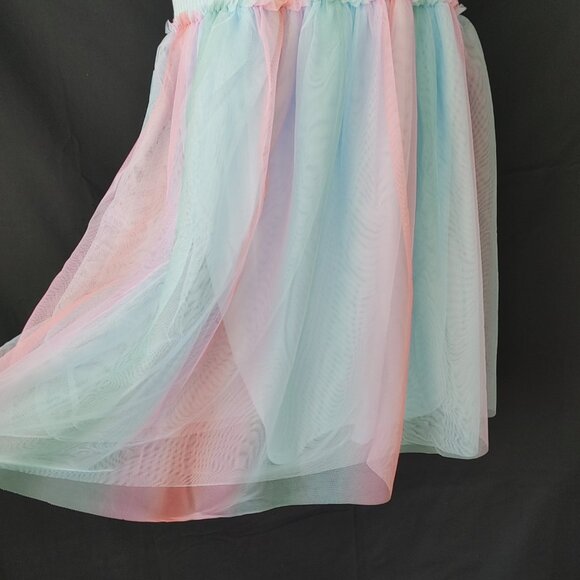 GIRLS RAINBOW TULLE DRESS - PLUS SIZE - Picture 4 of 4
